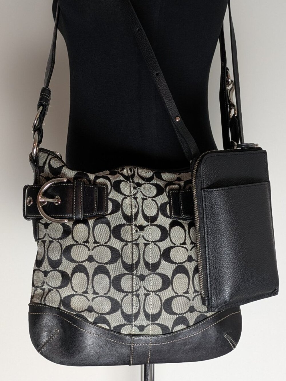 Coach Vintage Leather Canvas Crossbody+ Free Bag